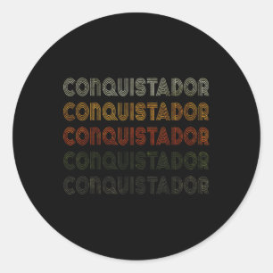 Love Heart Conquistador Grunge Vintage Style Conqu Classic Round Sticker