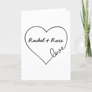 Love Heart Custom Name Valentine Script  Holiday Card