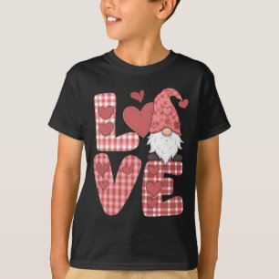 Love Heart Cute Gnome Valentine's Day T-Shirt