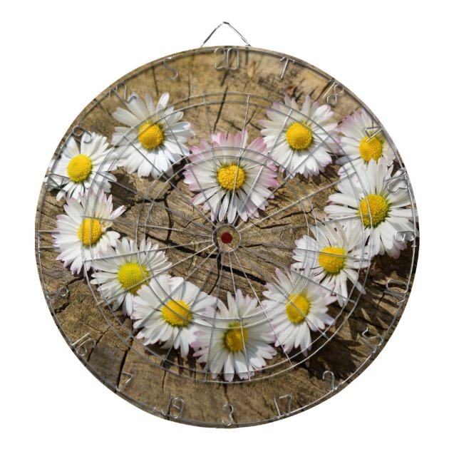 Love Heart Daisies Dartboard (Front)