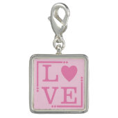 Love heart dark and pale pink charm (Front)