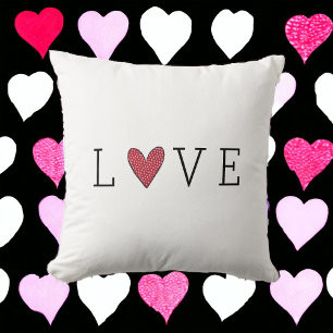 LOVE Heart Decorative Valentine's Day Throw Pillow