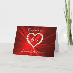 Love Heart Diamond Anniversary Card