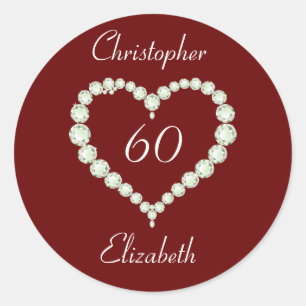 Love Heart Diamond Anniversary Classic Round Sticker