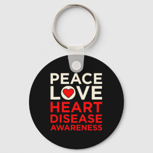 Love Heart Disease Awareness Survivor Graphic Keychain