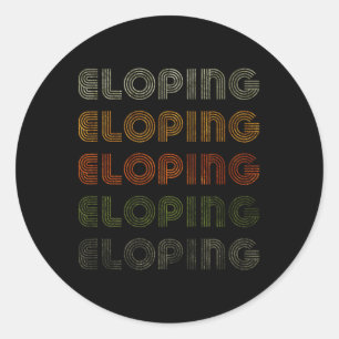 Love Heart Eloping Tee Grunge Vintage Style Black Classic Round Sticker