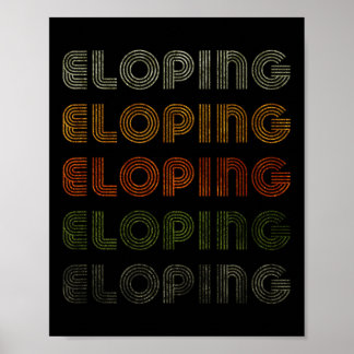 Love Heart Eloping Tee Grunge Vintage Style Black  Poster