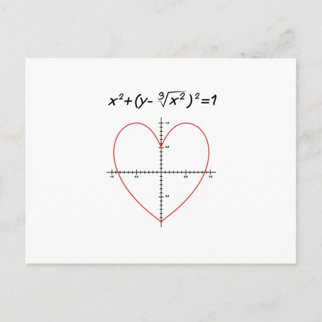 Love Heart Equation Math Funny Valentine's Day Holiday Postcard | Zazzle