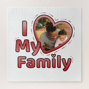 Love Heart Family Photo Jigsaw Puzzle