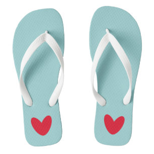 Love Heart Flip Flops Beach Footwear
