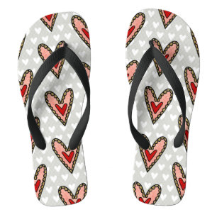 Love Heart Flip Flops Beach Footwear