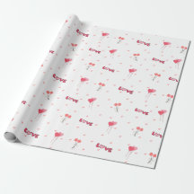 Love Heart Flower wrapping paper