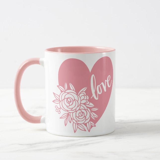 LOVE HEART FLOWERS MUG (Left)
