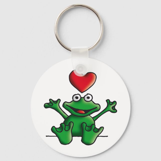 love heart frog keychain (Front)