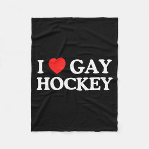 Love heart gay hockey unhinged gay pride parade ge fleece blanket