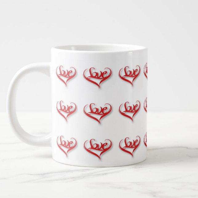 Love Heart Giant Café Mug (Gauche)