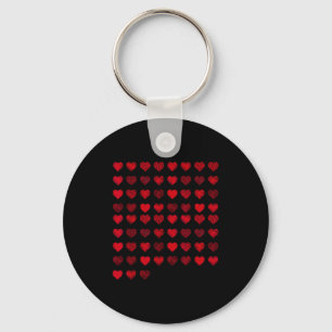 Love Heart Graphic 67 Hearts Pattern 67 Valentines Keychain