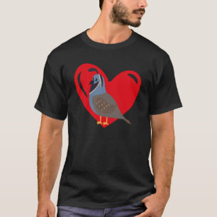 Love Heart Graphic Valentine's Day Quail Boys Kids T-Shirt