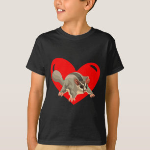Love Heart Graphic Valentines Day Sugar Glider Bo  T-Shirt