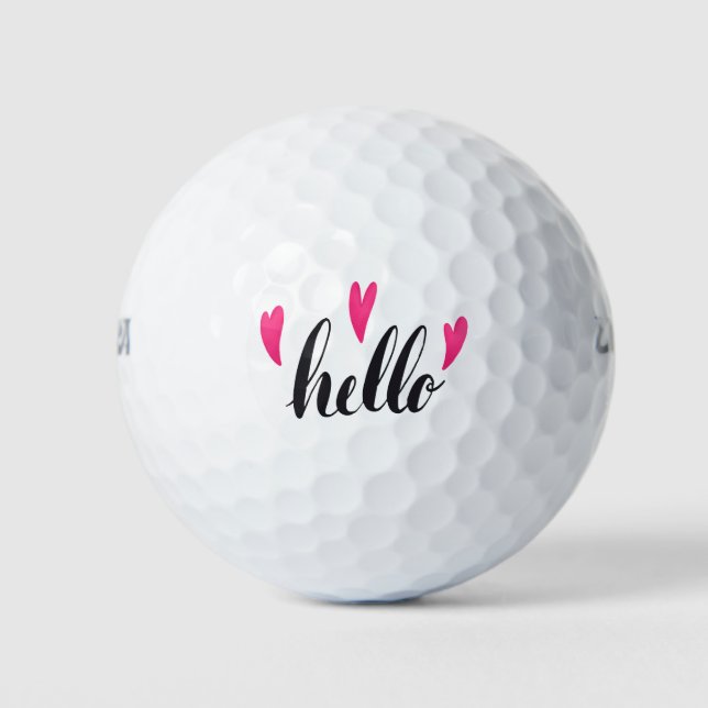 Love Heart Hello Golf Balls (Front)