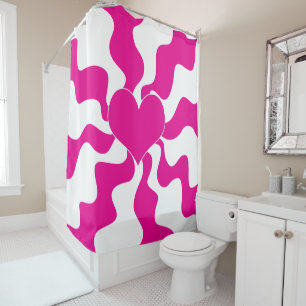 Love Heart in Magenta and White