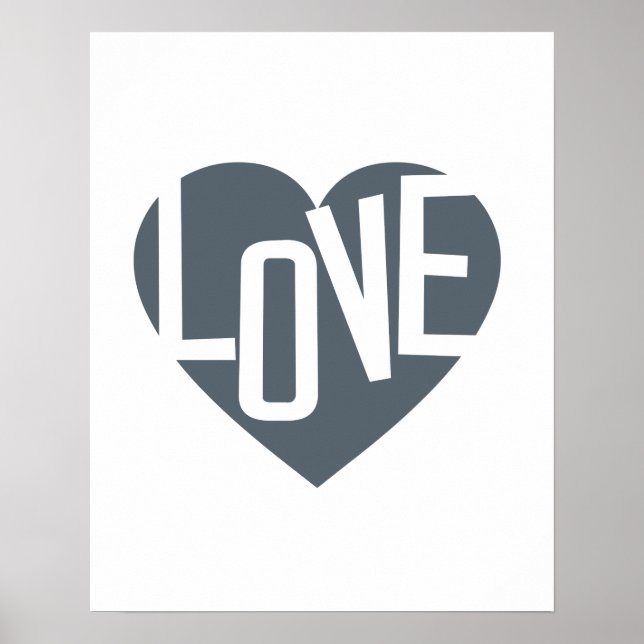 love heart inspirational typography poster (Front)