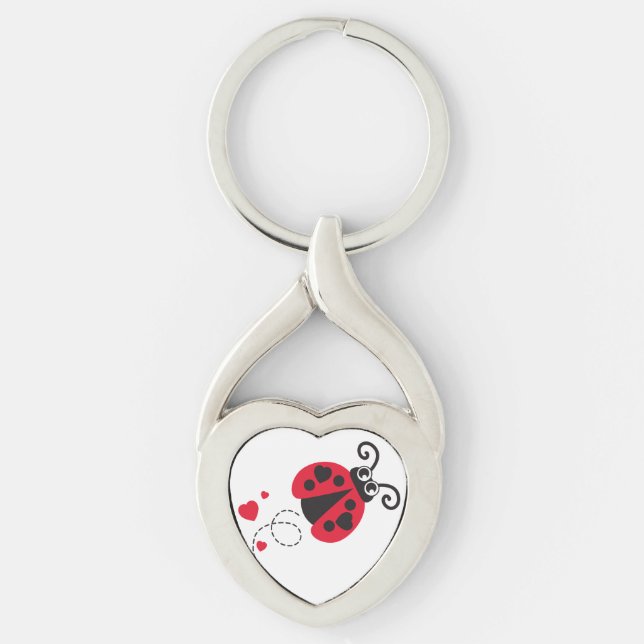 Love heart ladybug key ring (Front)