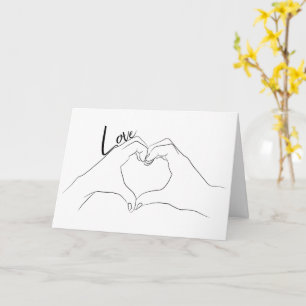 Love Heart Line Drawing Your Words Customizable Card