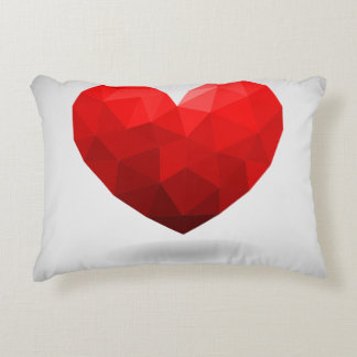 Love heart low poly valentine accent pillow