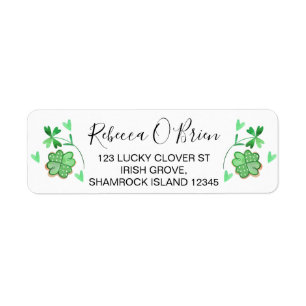 Love Heart Lucky Shamrock Adresse de retour