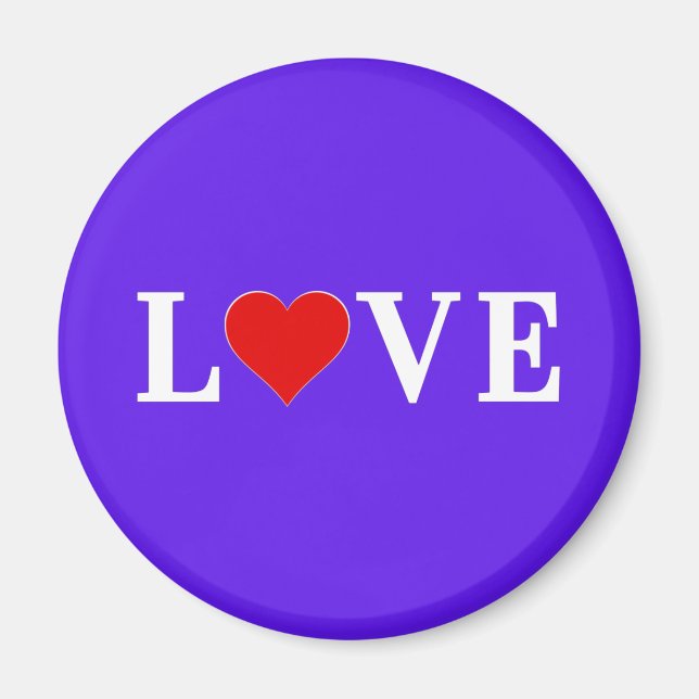LOVE Heart minimalist simple text based typography Magnet (Front)