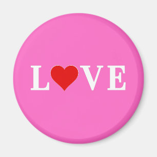 LOVE Heart minimalist simple text based typography Magnet