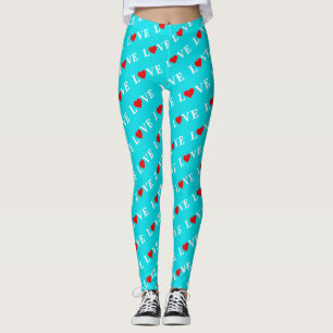 LOVE, Heart, minimalist, text based, typography,   Leggings