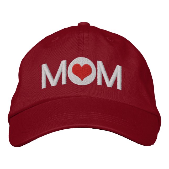 Love Heart Mom Embroidered Hat (Front)