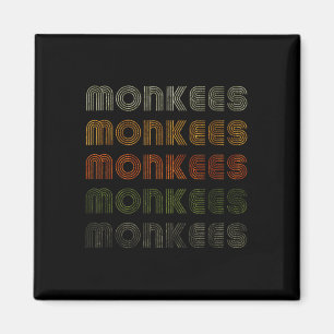 Love Heart Monkees Tee Grunge Vintage Style Black  Magnet