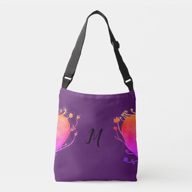 Love Heart Monogram All-Over-Print Cross Body Sac (Devant)