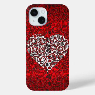 Love Heart Motif coque iphone rouge