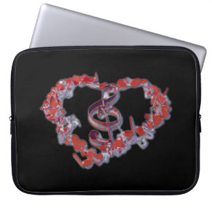 Love Heart Music Symbol  Laptop Sleeve