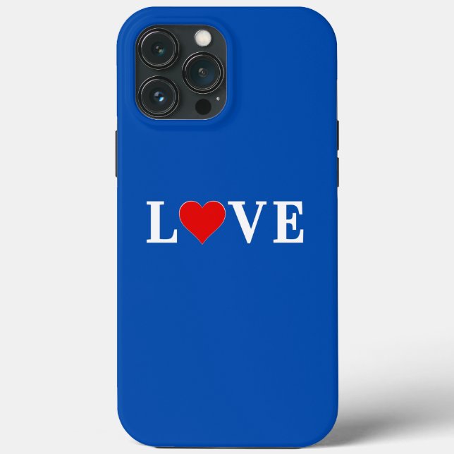 LOVE Heart Navy Blue Retro Classic Case-Mate iPhone Case (Back)