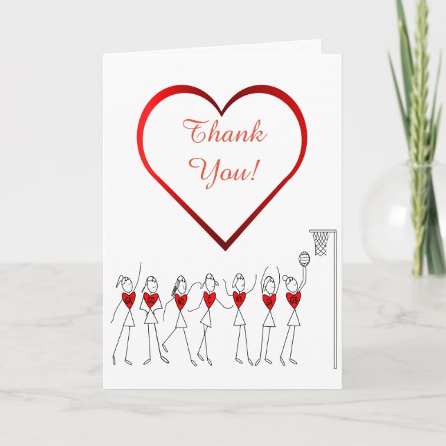 Love Heart Netball Thank You (Front)