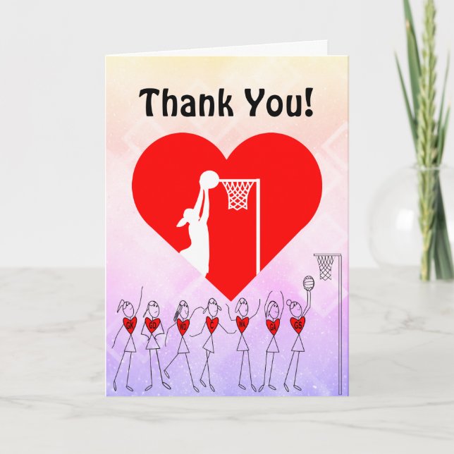 Love Heart Netball Thank You (Front)
