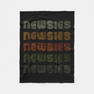 Love Heart Newsies Tee Grunge Vintage Style Black Fleece Blanket
