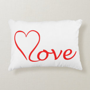 Love Heart on a White Background Decorative Pillow
