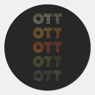 Love Heart Ott Tee Grunge Vintage Style Black Ott Classic Round Sticker