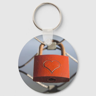 Love Heart Padlock Keychain
