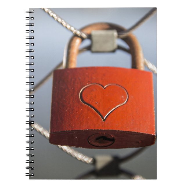 Love Heart Padlock Notebook (Front)
