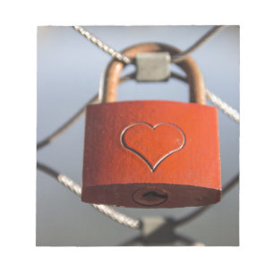 Love Heart Padlock Notepad