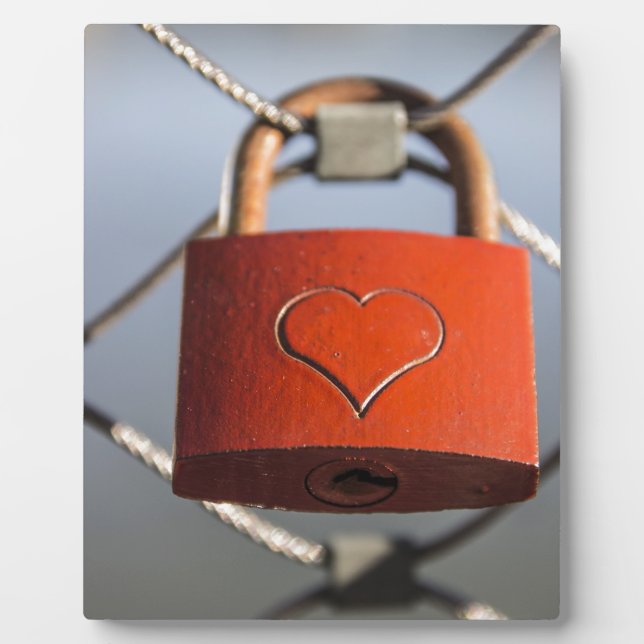 Love Heart Padlock Plaque (Front)
