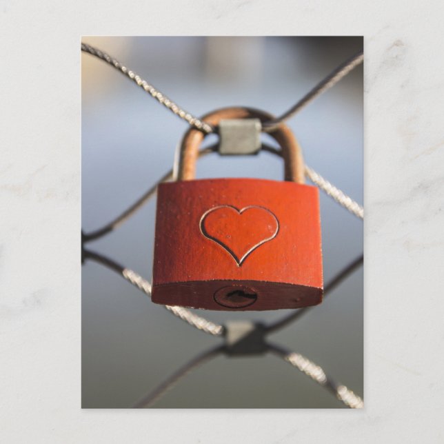 Love Heart Padlock Postcard (Front)