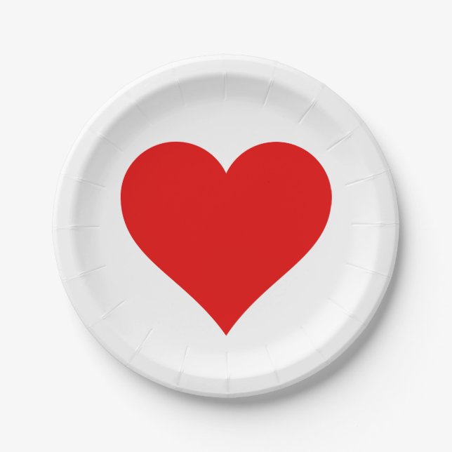 Love - Heart Paper Plates (Front)